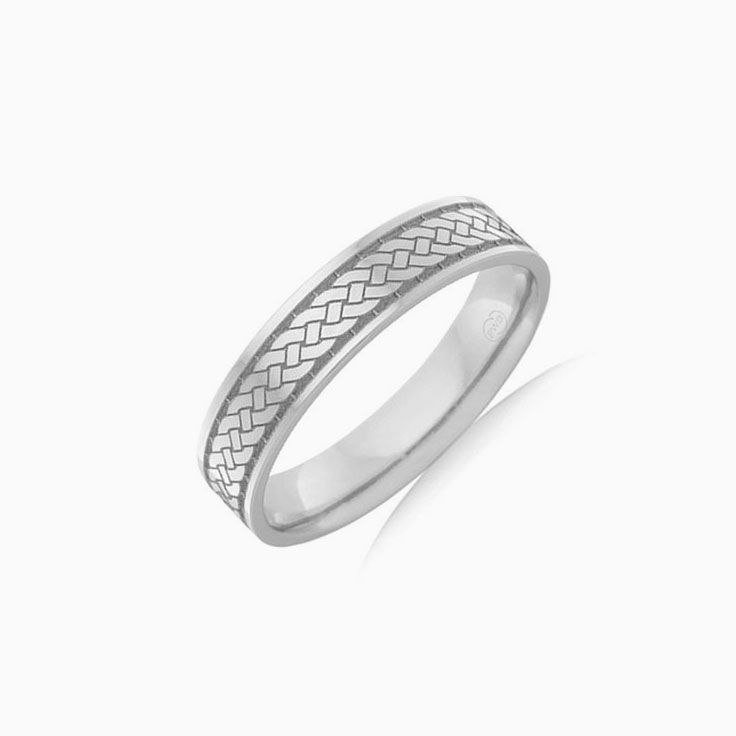 Patterned Mens Wedding ring F4013