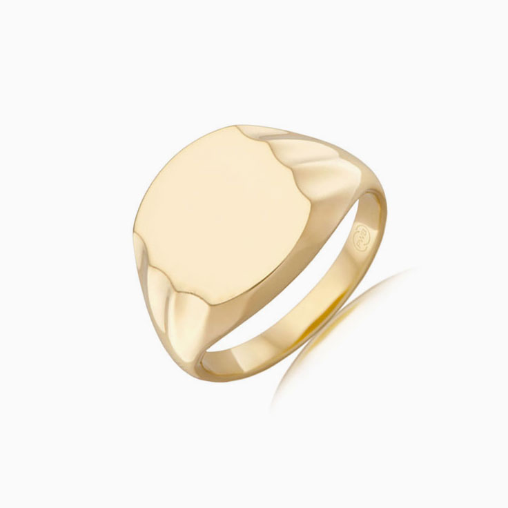 Classic Wavy Signet Wedding Band