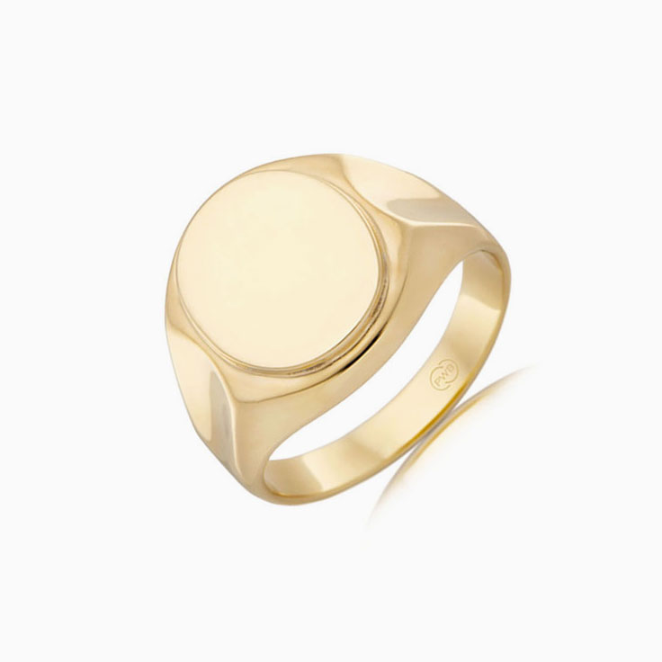 Bold Oval Mens Signet Wedding Ring