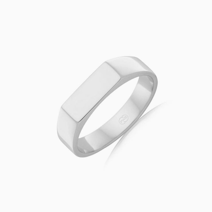 Rectangular Mens Signet Band