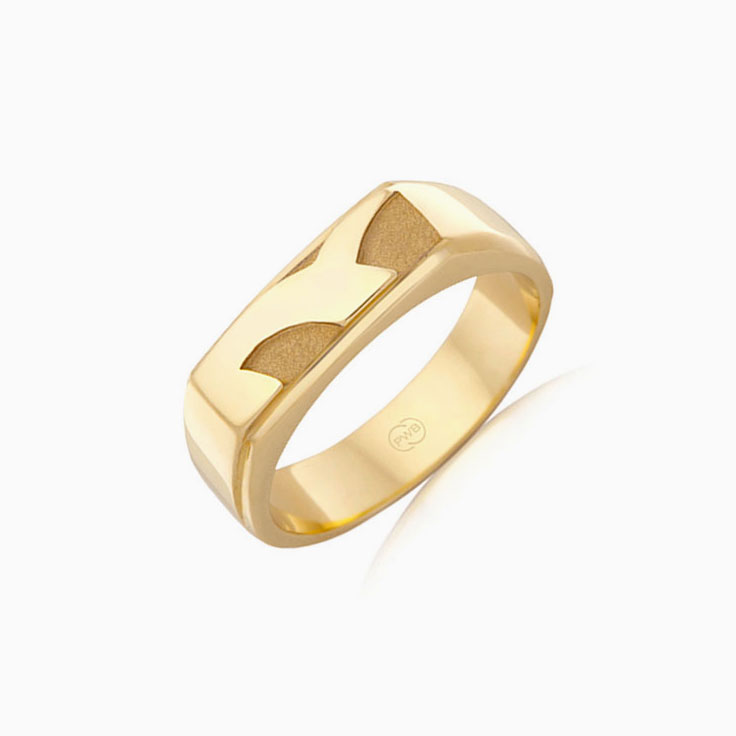 Carved Signet Mens Ring
