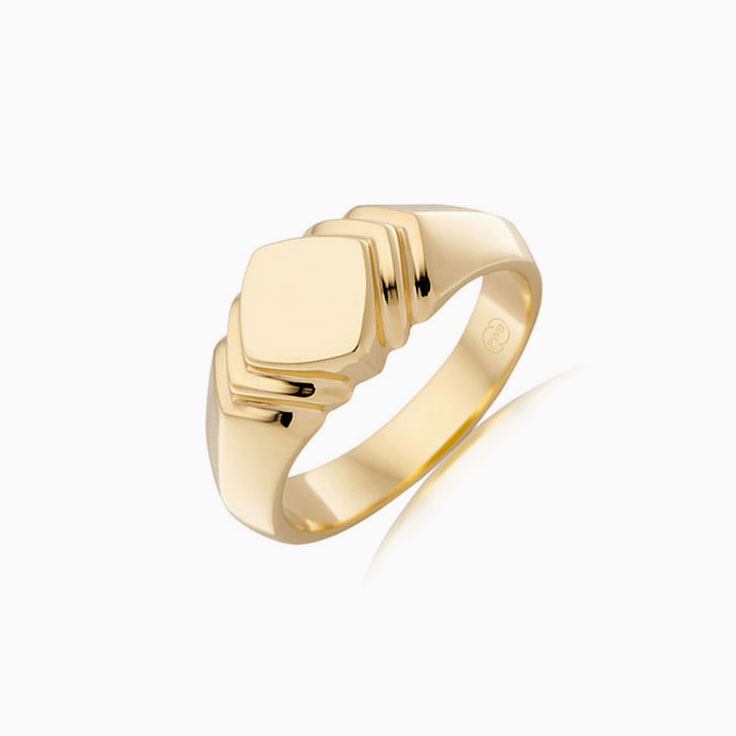 Diamond Shaped Signet Wedding Ring