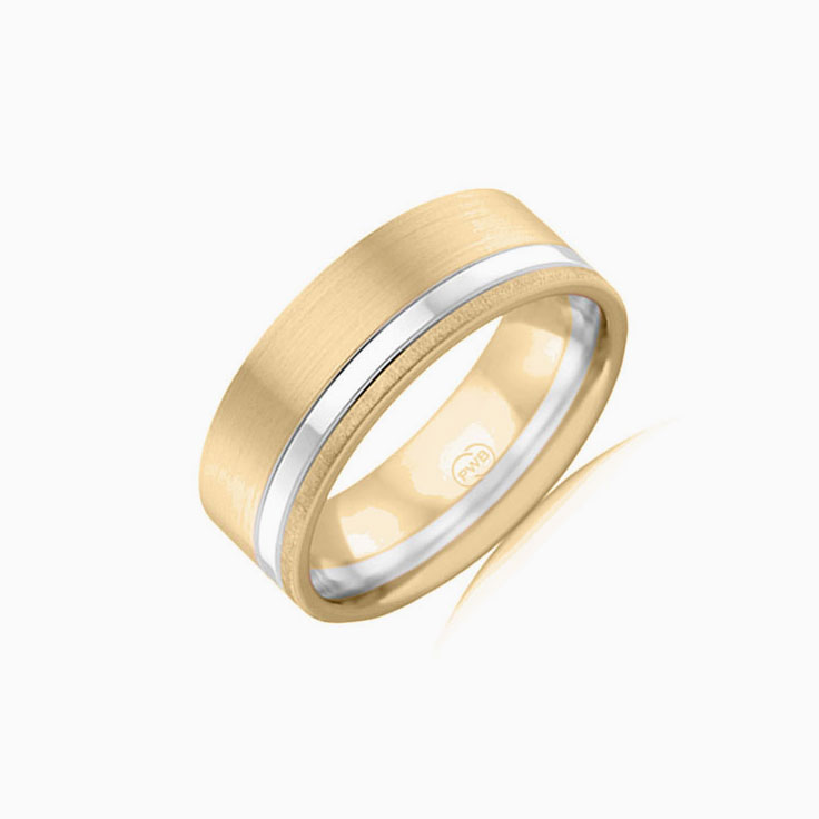 Two tone Mens wedding ring 2T3925