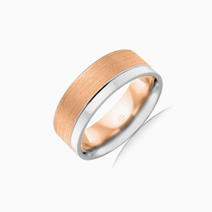 Two tone mens Wedding ring 2T3474