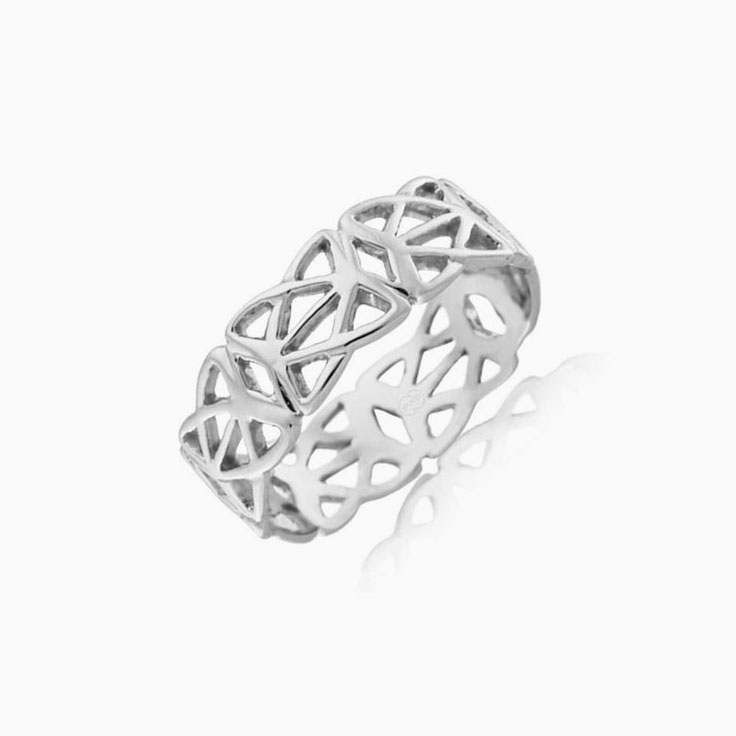 Patterned gold ring J1001