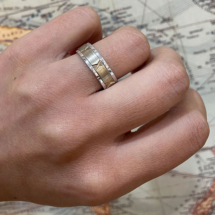 Two Tone Mens Wedding Ring 2TJ3355