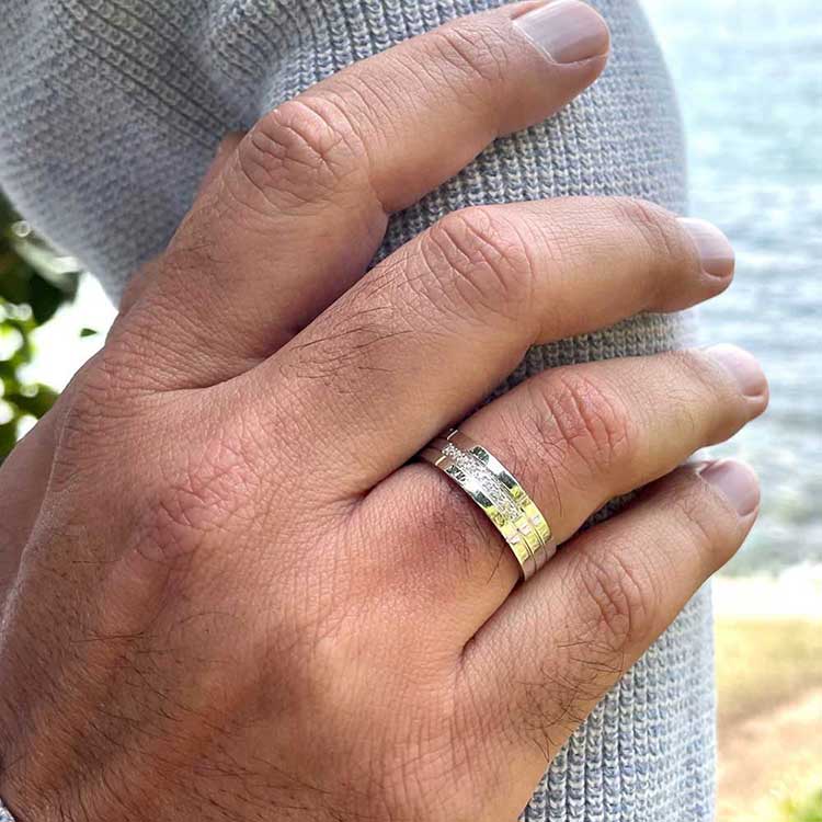 Grooved diamond ring7071