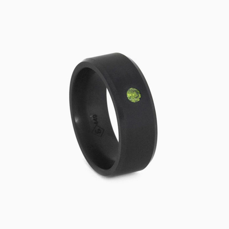Elysium Ring with Green diamond