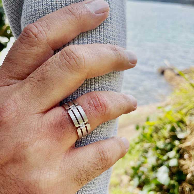 Double grooved ring 7063
