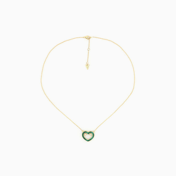 Malachite And Diamond Necklace