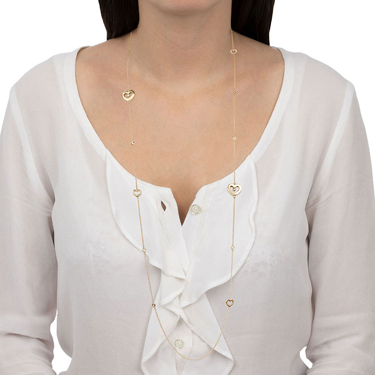 Gold Heart and Diamond Necklace