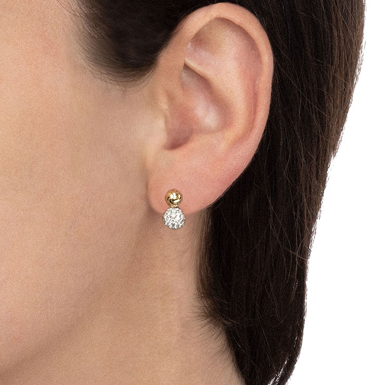 Diamond and Gold Sphere Studs
