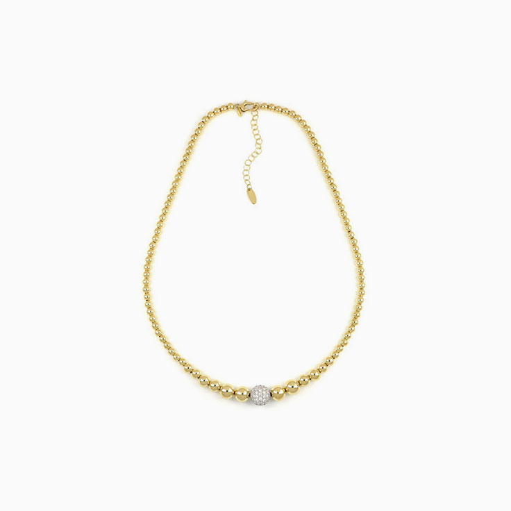 Diamond And Gold Sphere Necklace