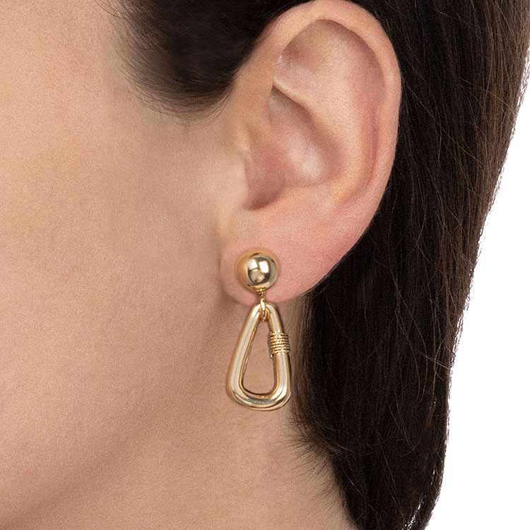 Trigon Gold Drop Earrings